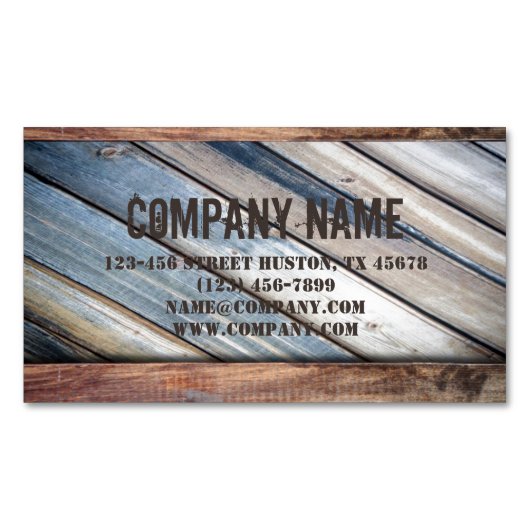 Vintages Stallholz Cowboy Western Land Magnetische Visitenkarte (Vorderseite)