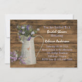 Vintages Stallholz-Lavendel Hochzeitsfest Brautpar Einladung (Rückseite)