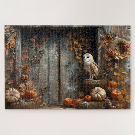 Vintages Stallhuhn und Stallholz Herbst 20x30 Puzzle (Horizontal)