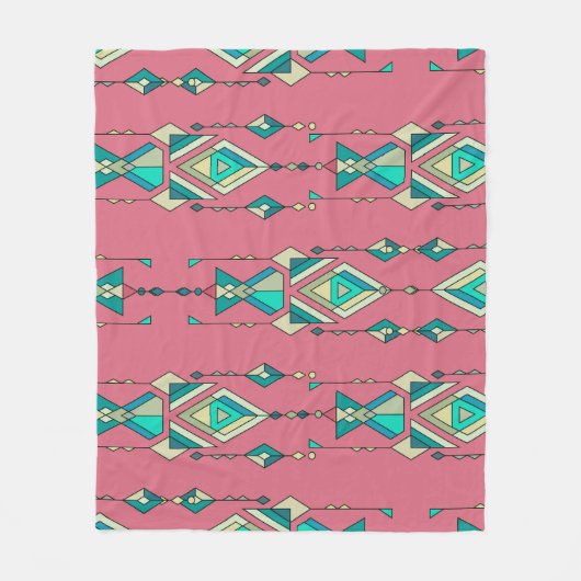 Vintages Stamm: Ethnisches nahtloses Muster Fleecedecke (Vorderseite)