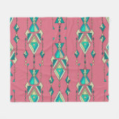 Vintages Stamm: Ethnisches nahtloses Muster Fleecedecke (Vorderseite (Horizontal))