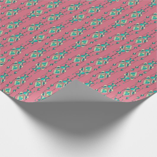 Vintages Stamm: Ethnisches nahtloses Muster Geschenkpapier (Ecke)