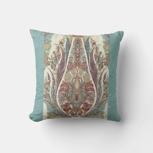 Vintages Stammes- Paisley Muster Kissen (Vorderseite)