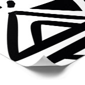 Vintages Stammesmuster mit schwarzweißer Hand d Poster (Ecke)