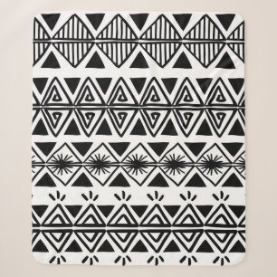 Vintages Stammesmuster mit schwarzweißer Hand d Sherpadecke