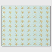 Vintages Starfish-Skizze-Aqua Geschenkpapier (Flach)