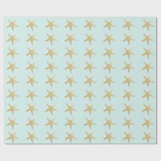 Vintages Starfish-Skizze-Aqua Geschenkpapier (Flach)
