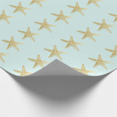 Vintages Starfish-Skizze-Aqua Geschenkpapier (Ecke)