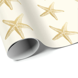 Vintages Starfish-Skizze-Elfenbein Geschenkpapier