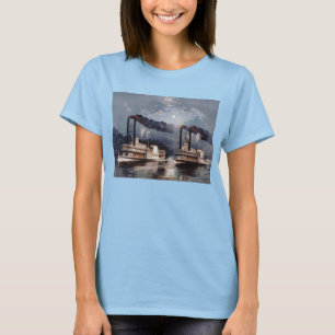Vintages Steamboat Racing am Mississippi River T-Shirt