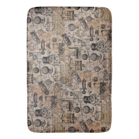 Vintages Steampunk Badematte (Vorderseite Vertikal)