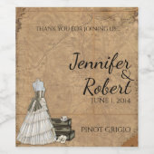 Vintages Steampunk-Brautweinlabel Weinetikett (Einzelnes Label)