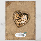 Vintages Steampunk Bride Wedding Menu (Rückseite)