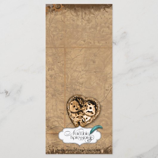 Vintages Steampunk Bride Wedding Menu Menükarte (Rückseite)