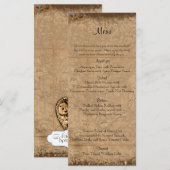 Vintages Steampunk Bride Wedding Menu Menükarte (Vorne/Hinten)
