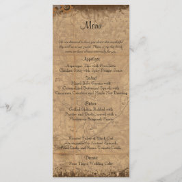 Vintages Steampunk Bride Wedding Menu Menükarte