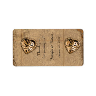 Vintages Steampunk-Bridge-Hochzeitstil Adressaufkleber