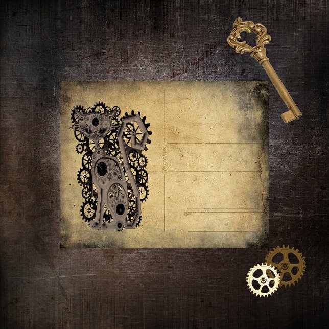 Vintages Steampunk Cat Scrapbook Paper (Von Creator hochgeladen)