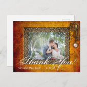 Vintages Steampunk-Foto Danke, Hochzeit Postkarte (Vorne/Hinten)