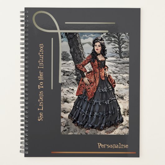 Vintages Steampunk "Intuition Quote Journal" Planer (Vorderseite)