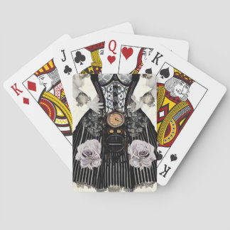 Vintages Steampunk-Korsetts-Kleid Spielkarten
