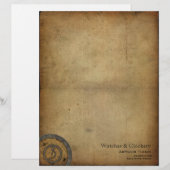 Vintages Steampunk Monogramm S Briefbogen (Vorne/Hinten)