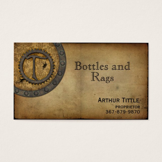 Vintages Steampunk Monogramm T (Vorderseite)