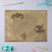 Vintages Steampunk-Seepferd und Tauchhelm Seidenpapier (Basteln)