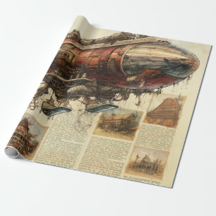 Vintages Steampunk-Zeppelin (11) Gewebepapier Geschenkpapier