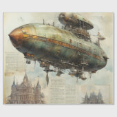 Vintages Steampunk-Zeppelin (7) Gewebepapier Geschenkpapier (Flach)