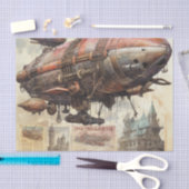Vintages Steampunk-Zeppelin (9) Gewebepapier Seidenpapier (Handwerk)