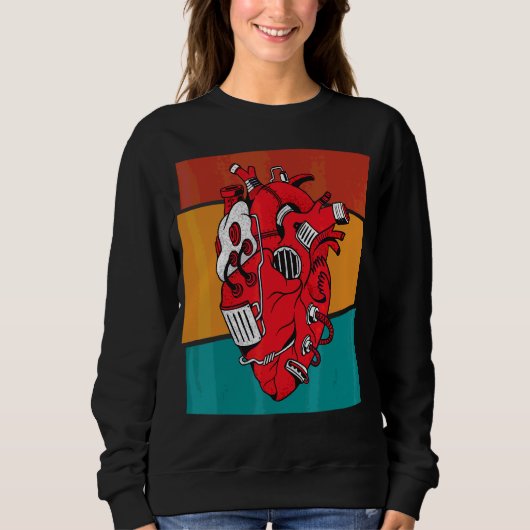 Vintages Steampunkherz Sweatshirt (Vorderseite)
