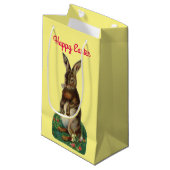 Vintages stehendes Häschen Kleine Geschenktüte (Vorderseite Schrägansicht)