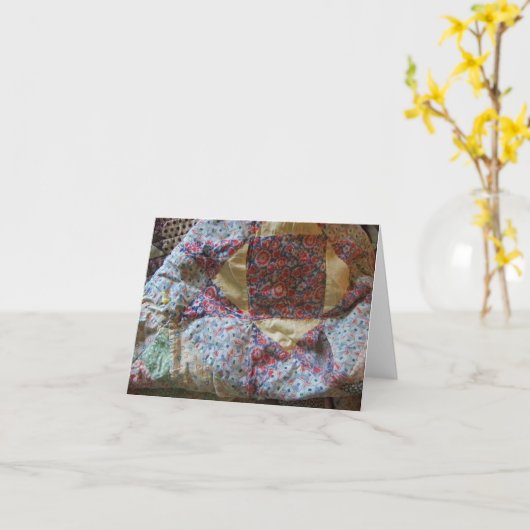 Vintages Steppdecke notecard Karte (Gelbe Blume)