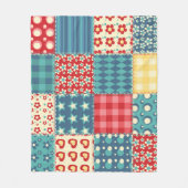 Vintages Steppmuster: Patchwork-Hintergrundmuster. Fleecedecke (Vorderseite)