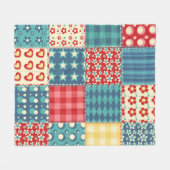 Vintages Steppmuster: Patchwork-Hintergrundmuster. Fleecedecke (Vorderseite (Horizontal))