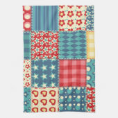 Vintages Steppmuster: Patchwork-Hintergrundmuster. Geschirrtuch (Vertikal)