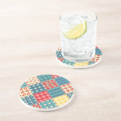 Vintages Steppmuster: Patchwork-Hintergrundmuster. Getränkeuntersetzer (Seite)