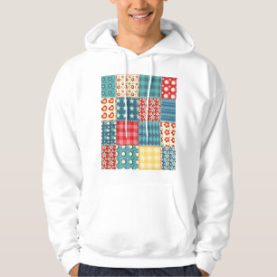Vintages Steppmuster: Patchwork-Hintergrundmuster. Hoodie