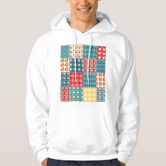 Vintages Steppmuster: Patchwork-Hintergrundmuster. Hoodie (Vorderseite)