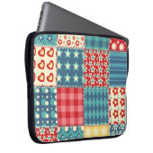 Vintages Steppmuster: Patchwork-Hintergrundmuster. Laptopschutzhülle (Vorne Rechts)