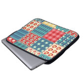 Vintages Steppmuster: Patchwork-Hintergrundmuster. Laptopschutzhülle (Vorne Knopf)