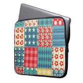 Vintages Steppmuster: Patchwork-Hintergrundmuster. Laptopschutzhülle (Vorderseite Links)