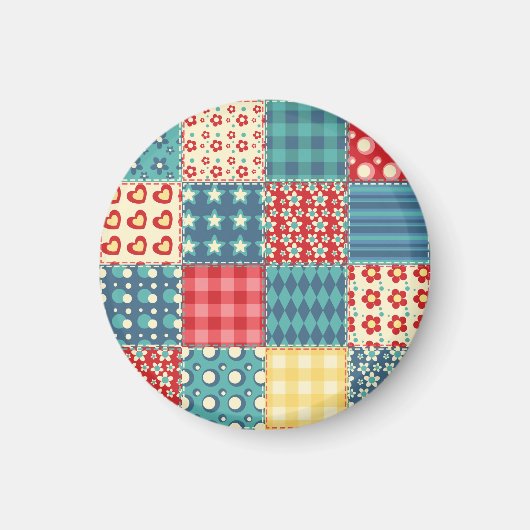 Vintages Steppmuster: Patchwork-Hintergrundmuster. Magnet (Vorne)