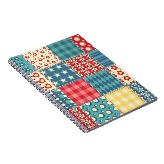Vintages Steppmuster: Patchwork-Hintergrundmuster. Notizblock (Rechte Seite)