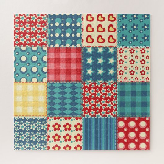 Vintages Steppmuster: Patchwork-Hintergrundmuster. Puzzle (Horizontal)