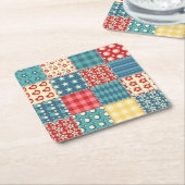 Vintages Steppmuster: Patchwork-Hintergrundmuster. Rechteckiger Pappuntersetzer (angewinkelt)