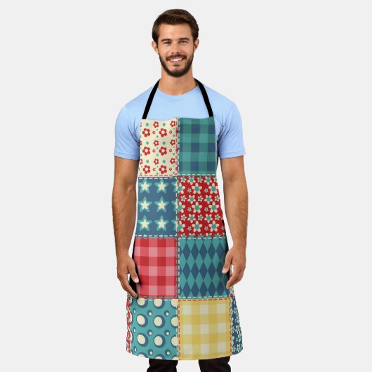 Vintages Steppmuster: Patchwork-Hintergrundmuster. Schürze (Getragen)