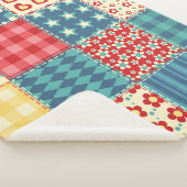 Vintages Steppmuster: Patchwork-Hintergrundmuster. Sherpadecke (3/4)