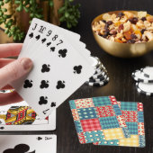 Vintages Steppmuster: Patchwork-Hintergrundmuster. Spielkarten (In Situ)